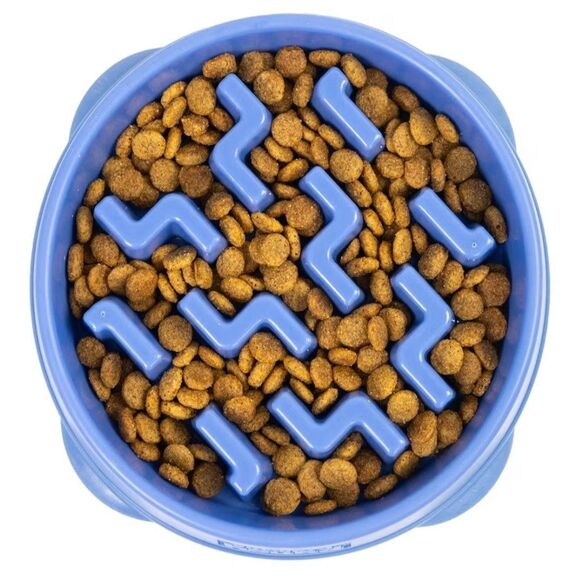 NWT Outward Hound Slo Bowl Blue MEDIUM Slow Feeder Anti Bloat Dog Bowl - Picture 3 of 10